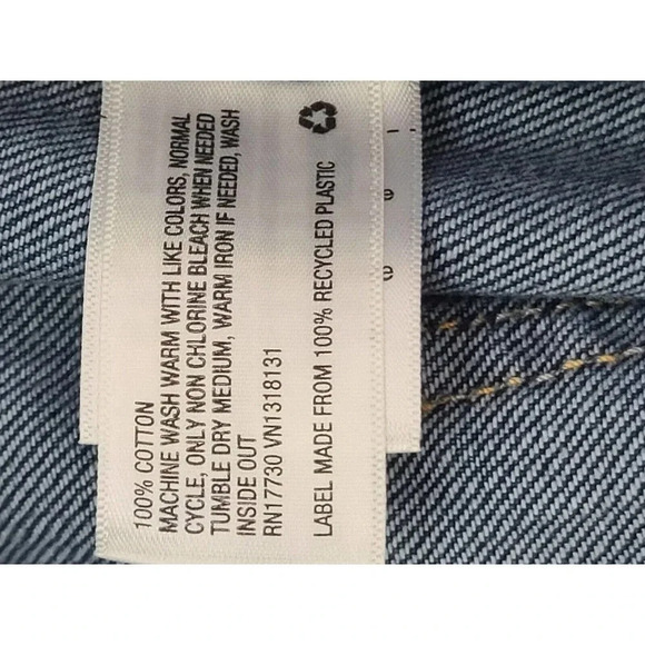 Universal Thread Boyfriend Jeans Women's Size 4 Blue Raw Hem Patchwork Tapered - Picture 10 of 10